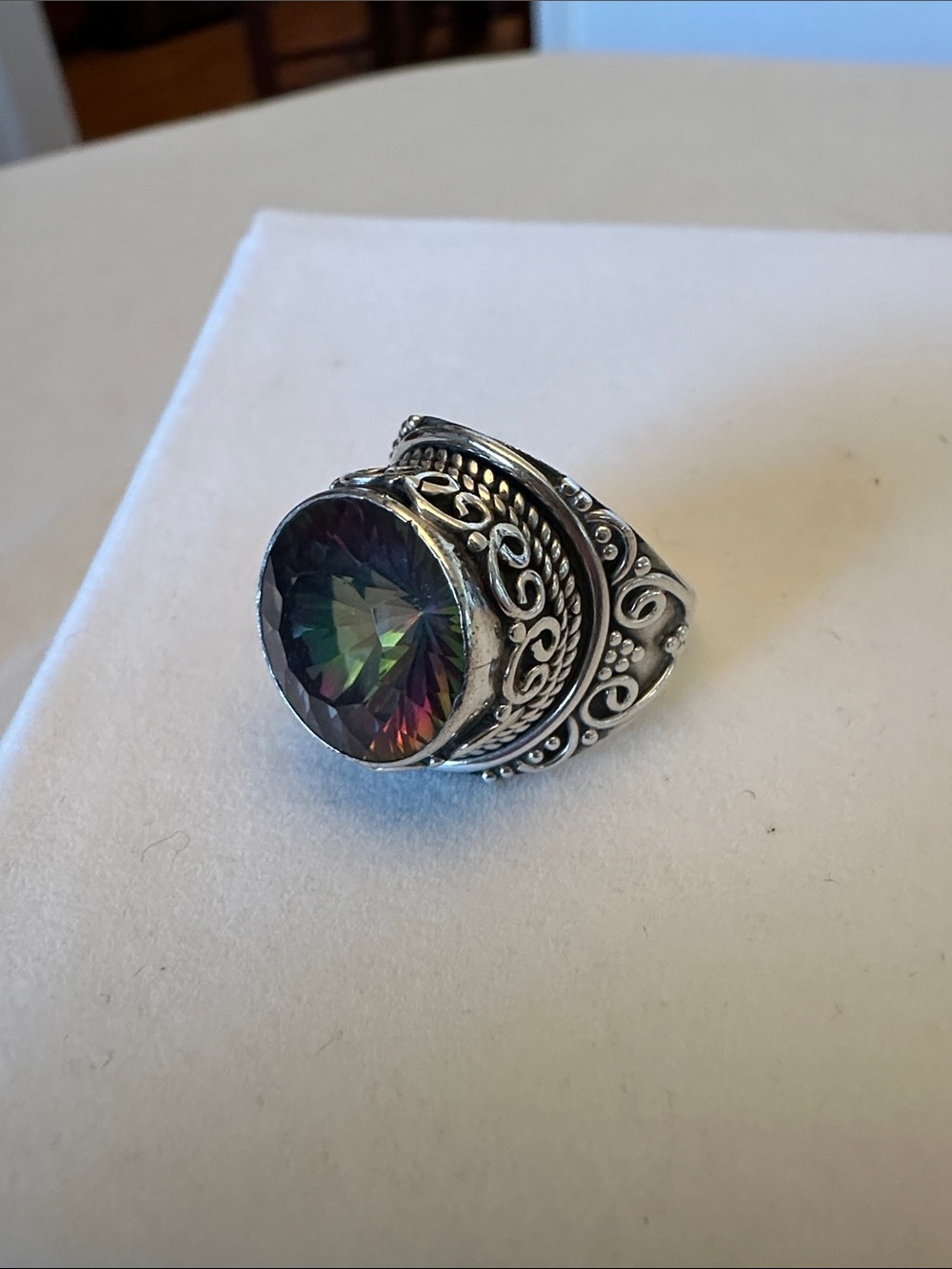Mystic Rainbow Topaz Sterling Silver Ring - Picture 6 of 14